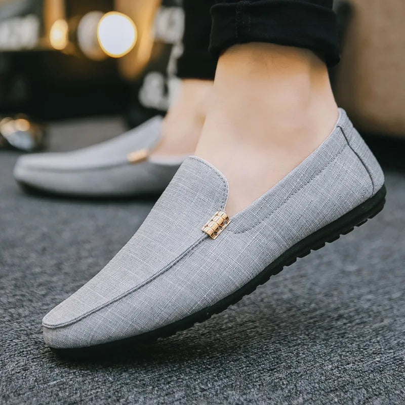 Men's Luxury Canvas Loafers - Fashion Slip-On Dress Shoes