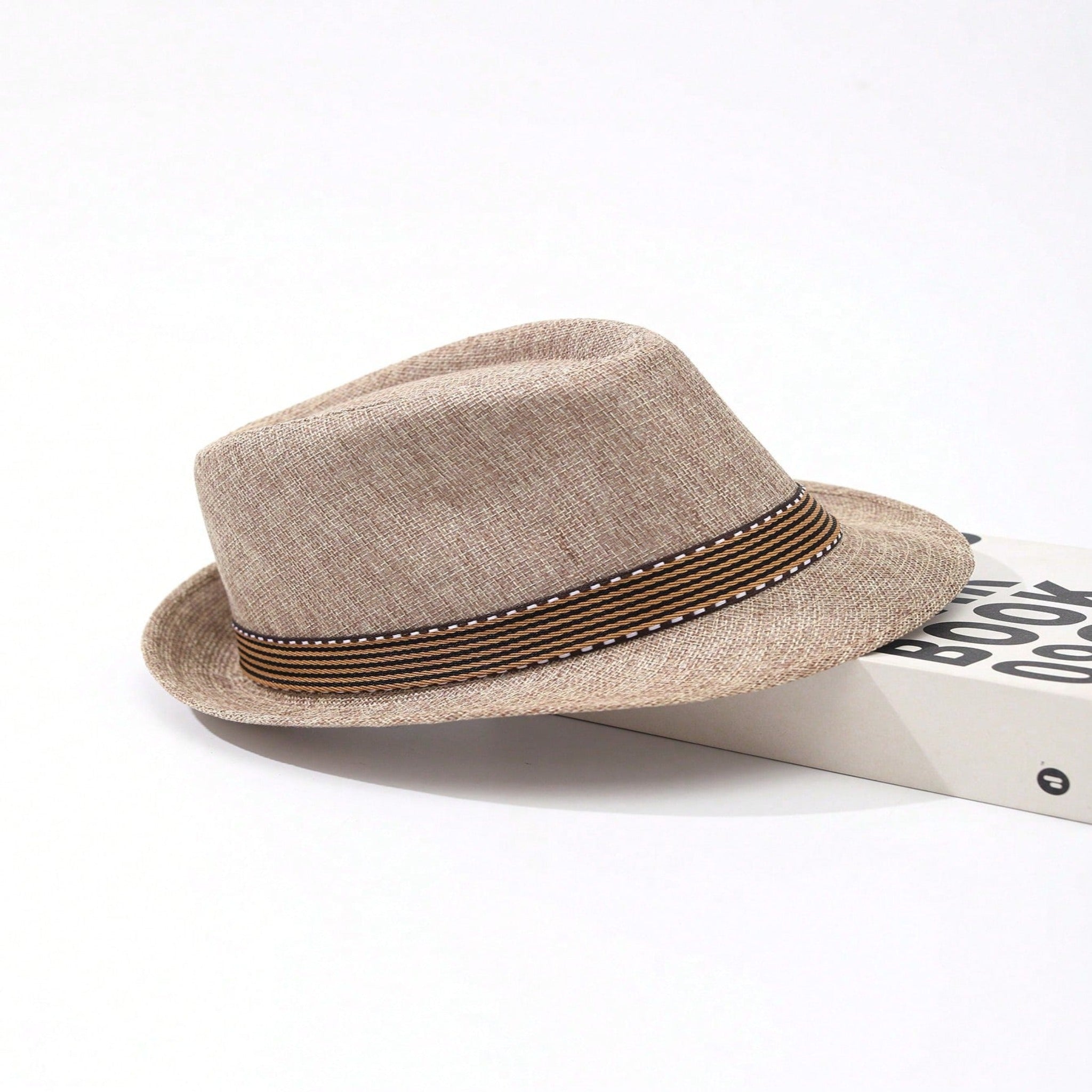 Beige Linen Fedora Hat - British Casual Gentleman's Style