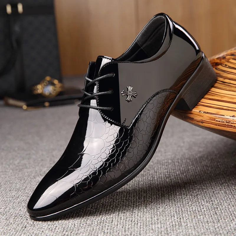 Men's Italian Patent Leather Oxfords- Dress Shoes