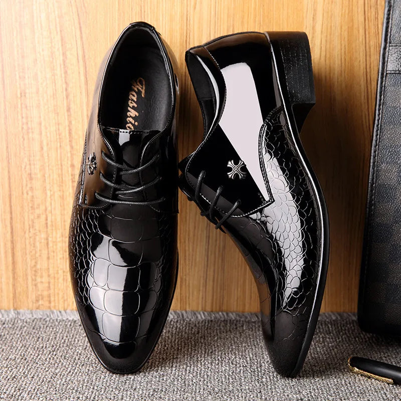 Men's Italian Patent Leather Oxfords- Dress Shoes