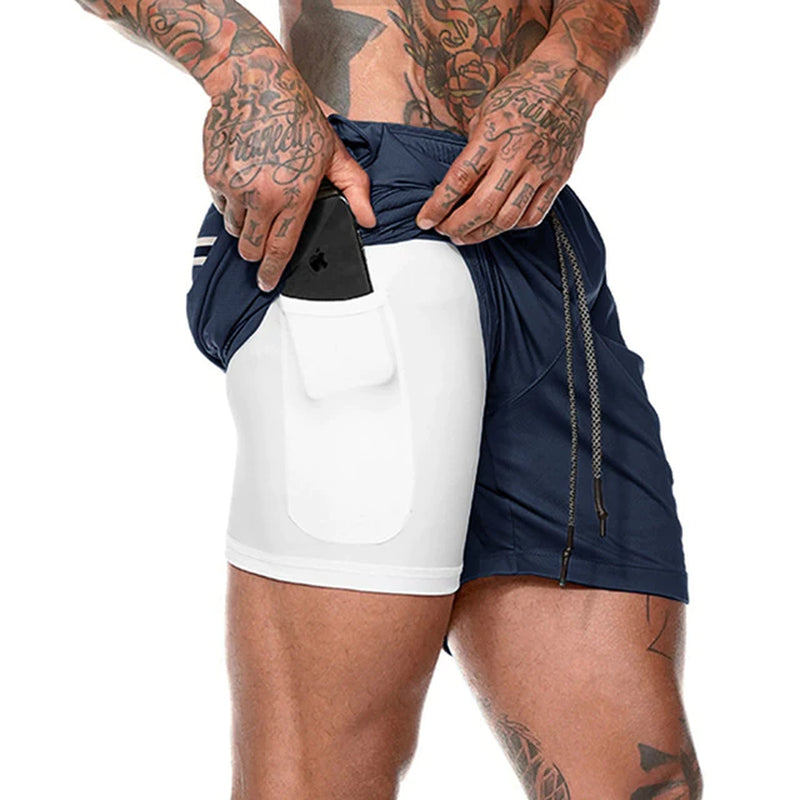 Men's 2-in-1 Athletic Shorts - Dual-Layer Quick-Dry